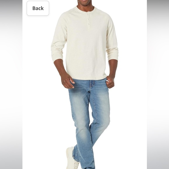 NWT Amazon Essentials Men’s Regular Fit Long Sleeve Henley Shirt - Picture 4 of 7